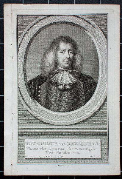 Jacobus Houbraken - Hieronymus van Beverningh, Diplomat - o.J. - Kupferstich