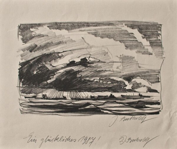 Jochen Bertholdt - Neujahrsgrafik - 1986 - Lithografie