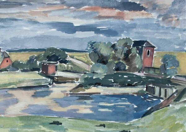 Sonja Wüsten - Arlauschleuse - o.J. - Temperamalerei