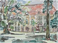 Sonja Wüsten - Herrenhaus mit Park - 1995 - Aquarell