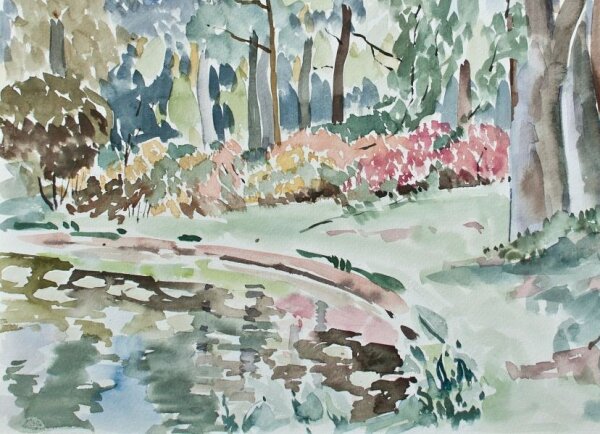Sonja Wüsten - Rhododendronpark Bremen - 1991 - Aquarell
