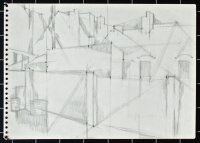 Sonja Wüsten - Dorfansicht Entwurfzeichnung - o.J. -...