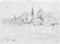Sonja Wüsten - Dorfansicht mit Kirche - o.J. -...