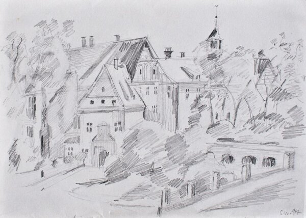 Sonja Wüsten - Schloß Heiligenberg - 1997 - Bleistift