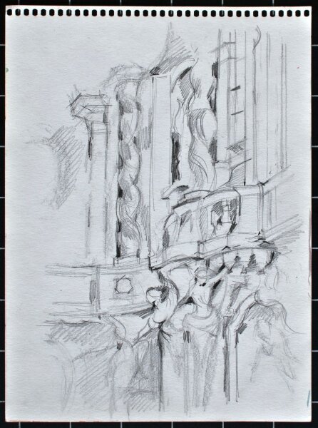 Sonja Wüsten - München, Asamkirche - 1997 - Bleistift