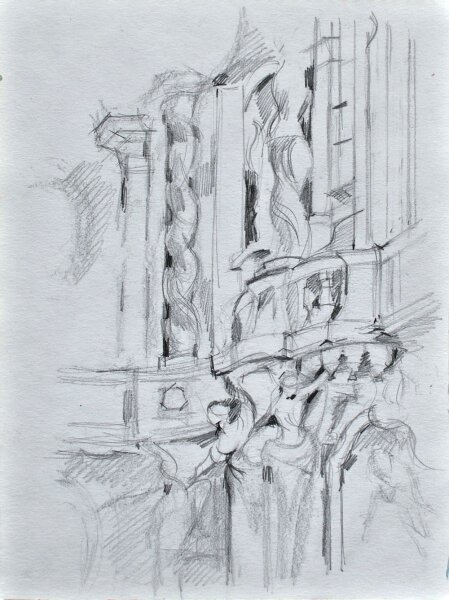 Sonja Wüsten - München, Asamkirche - 1997 - Bleistift