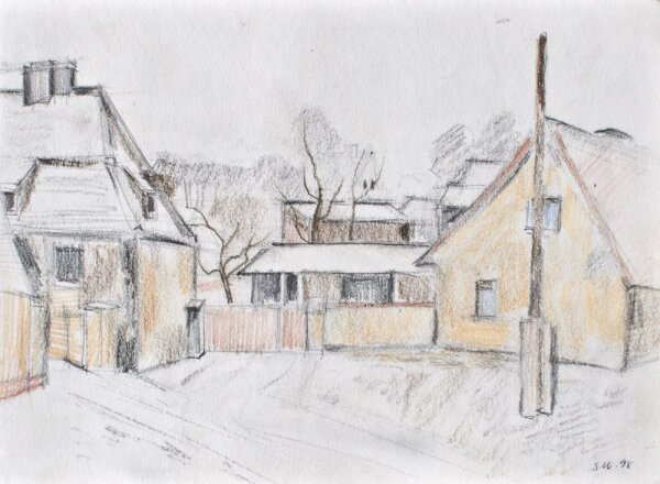 Sonja Wüsten - Hammer - 1998 - kolorierte Bleistiftzeichnung