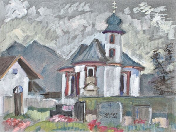 Sonja Wüsten - Friedhofskapelle von Schlehdorf - 2007 - Mischtechnik