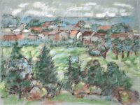 Sonja Wüsten - Dorfansich - o.J. - Pastell