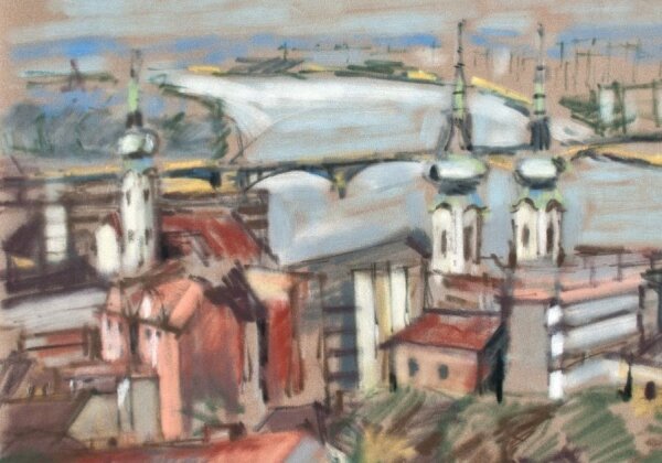 Sonja Wüsten - Stadtansicht - o.J. - Pastell