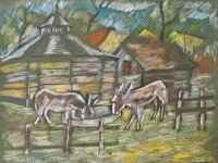 Sonja Wüsten - Esel im Tierpark - 2012 - Pastell