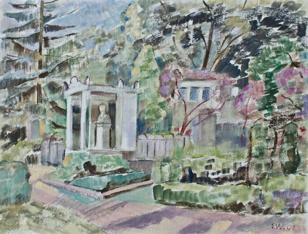 Sonja Wüsten - Park mit Friedhof - 2008 - Temperamalerei