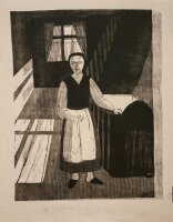 Hertha Peschke-Scholz - Frauenporträt - o.J. - Holzschnitt