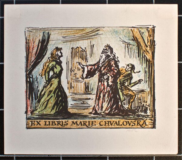 Jan Halla - Ex Libris Marie Chvalovska - o.J. - Lithografie