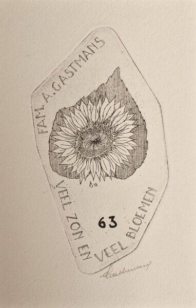 André Gastmans - Neujahrsgrafik - 1963 - Radierung