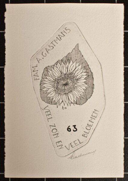 André Gastmans - Neujahrsgrafik - 1963 - Radierung