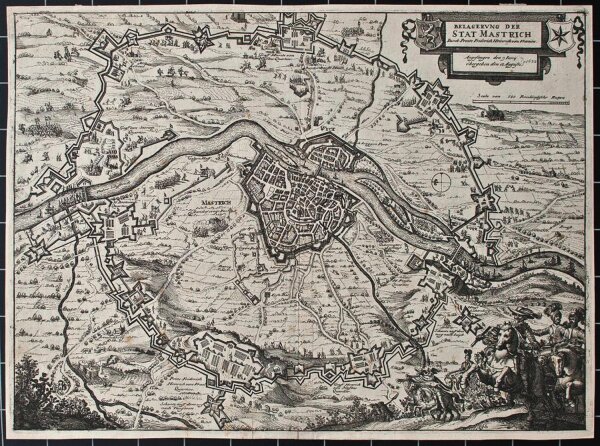 Peter Busch - Belagerung der Stat Mastrich - o.J. - Kupferstich