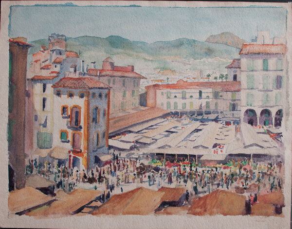 unbekannt - Markttreiben - o.J. - Aquarell auf Papier