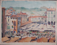 unbekannt - Markttreiben - o.J. - Aquarell auf Papier