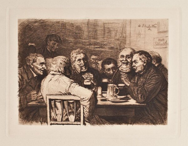 Oskar Schulz - Wirtshaussszene - o.J. - Radierung
