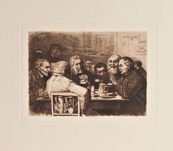 Oskar Schulz - Wirtshaussszene - o.J. - Radierung