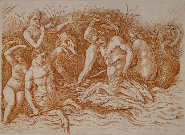 Andrea Mantegna - Die Schlacht der Meeresgötter - um 1920 - Heliogravüre