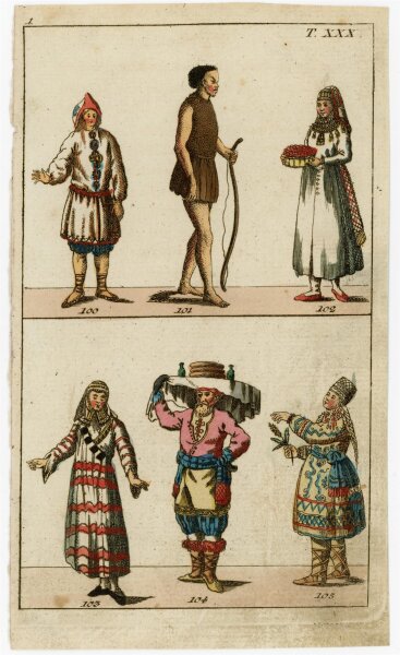 unbekannt - Trachtenansichten - o.J. - handkolorierter Kupferstich