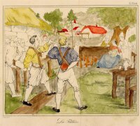 unbekannt - Die Feldhüter - o.J. - handkolorierter...