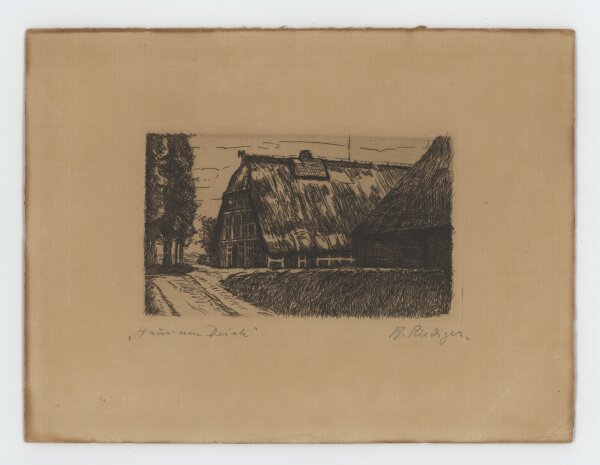 unbekannt - Haus am Deich. - o.J., Radierung