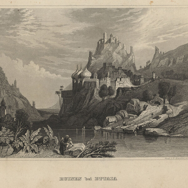 Johann Georg Martini - Ruinen bei Ettaia - 1847, Radierung