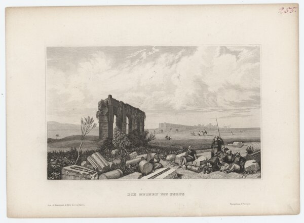 unbekannt - Die Ruinen von Tyrus - o.J., Radierung