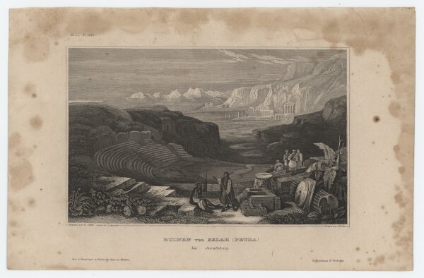 unbekannt - Ruinen von Selah (Petra) in Arabien - o.J., Radierung