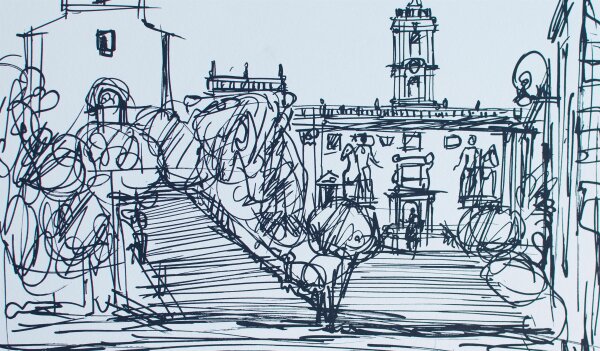 Valentin Orasch - Rom Kapitol - um 1960 - Lithografie