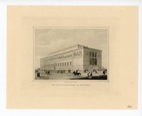 Carl Gunkel - Die neue Pinakothek in München - o.J. - Stahlstich