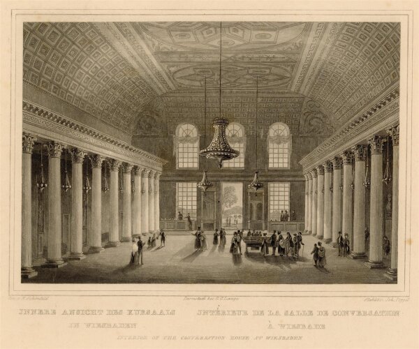 Johann Gabriel Friedrich Poppel - Kursaal in Wiesbaden - o.J. - Stahlstich
