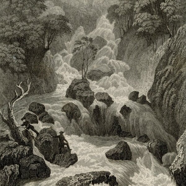 Johann Georg Martini - Lowdore Cataract, Cumberland. - 1848, Stahlstich