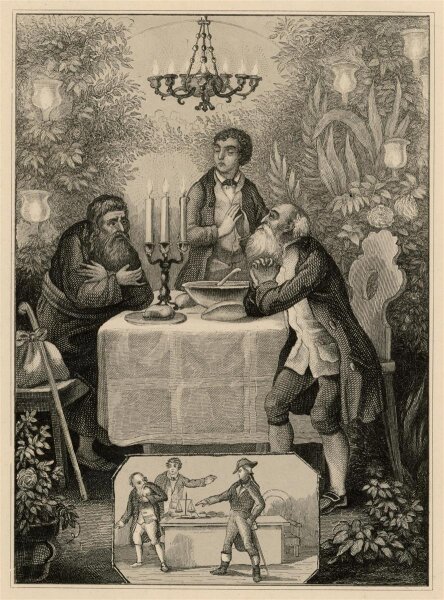 unbekannt - Tischszene - o.J. - Stahlstich