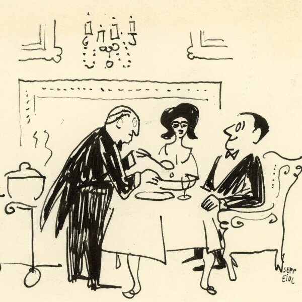 Sepp Eibl - Nobelrestaurant - undatiert - Tuschezeichnung