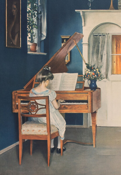 Hermann Graf - Klavierspielerin - o.J. - Faksimile