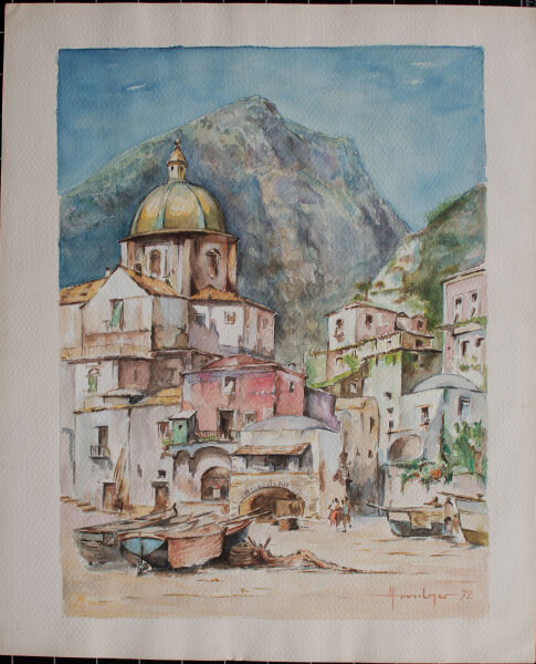 Hornberger - südliche Stadt - 1972 - Aquarell auf Papier