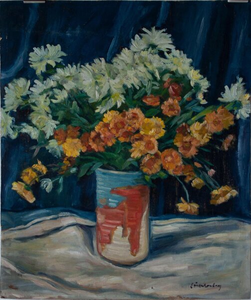 Erich Frankenberg - Blumenstillleben - o.J. - Öl auf Malpappe