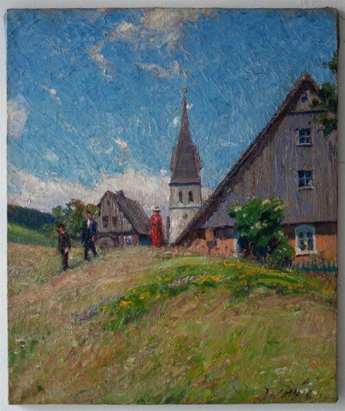 José Wolff - Kirchgang - 1919 - Öl auf Leinwand