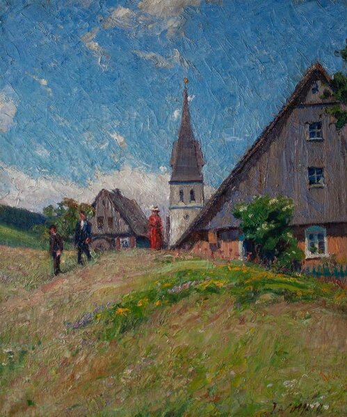 José Wolff - Kirchgang - 1919 - Öl auf Leinwand