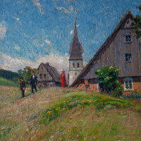 José Wolff - Kirchgang - 1919 - Öl auf Leinwand