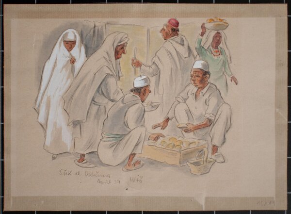 unbekannt - Tripolis, Straßenszenen - 1939 - Aquarell