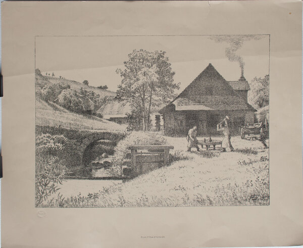 unbekannt - Schmiede - 1915 - Lithografie