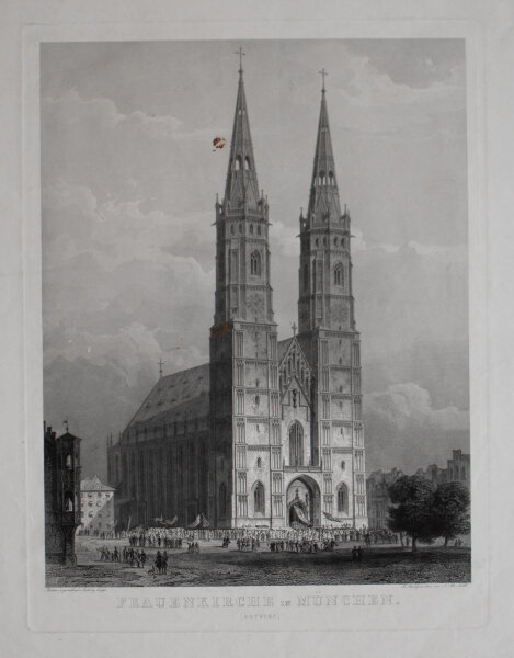 J. M. Kolb nach Ludwig Lange - Frauenkirche in München - o.J. - Stahlstich