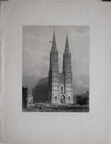 J. M. Kolb nach Ludwig Lange - Frauenkirche in München - o.J. - Stahlstich