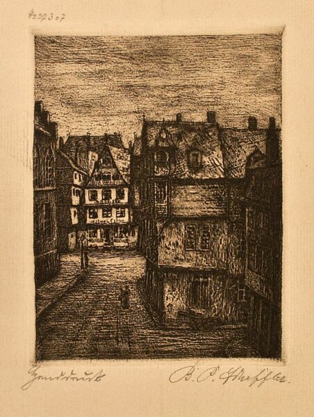 Bernhard Paul Scheffler - Alt Frankfurt - Radierung - o. J.