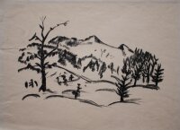 Unbekannt - Berglandschaft - 1925 - Lithografie